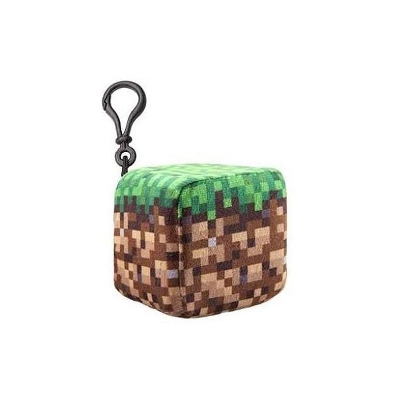 Plyšák s klipem Minecraft - Hlína, 8 cm