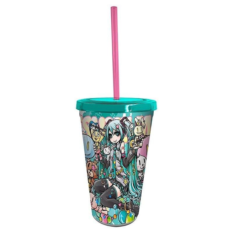 Kelímek s brčkem Vocaloid - Rockstar Hatsune Miku