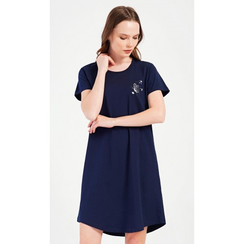 Dámská noční košile s krátkým rukávem Motýlek