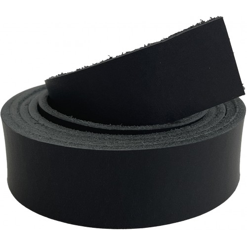 Hovězí kůže na opasek - černá, 3 cm