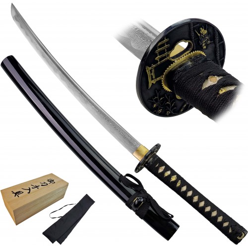 AF Samurajské damaškové wakizashi "DAMASCUS SAMURAI"