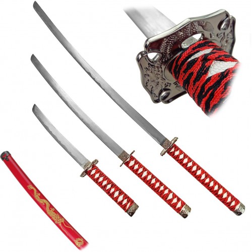 AF Sada samurajských mečů "RED DRAGON SET"