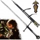 Amont Ocelový Anduril "THE SWORD OF ARAGORN" s pochvou i plaketou - Pán Prstenů