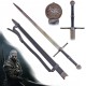 AF Dlouhý zaklínačský/WITCHER meč - ocelový "STEEL SWORD" s pevnou pochvou a popruhem!