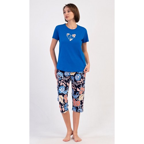 Dámské pyžamo kapri Květy