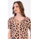 Dámské domácí šaty s krátkým rukávem Leopard