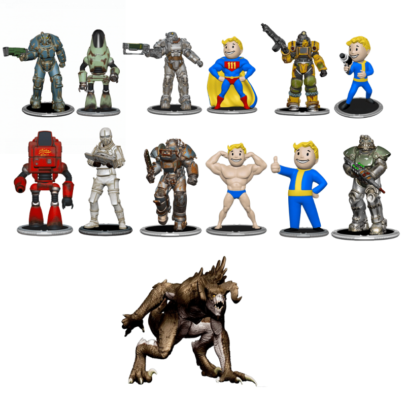 Sada figurek Fallout - Komplet s Deathclaw (12+1 ks)