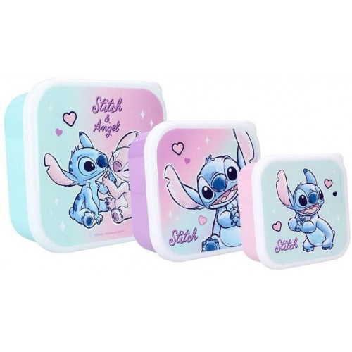 Svačinový box Lilo & Stitch - Stitch a Angel (3 ks)