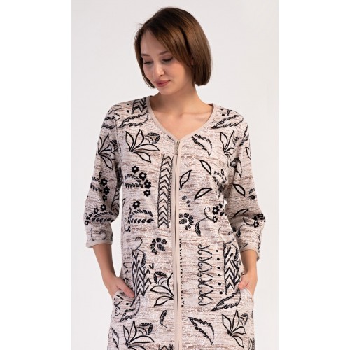 Dámské domácí šaty s tříčtvrtečním rukávem Elena