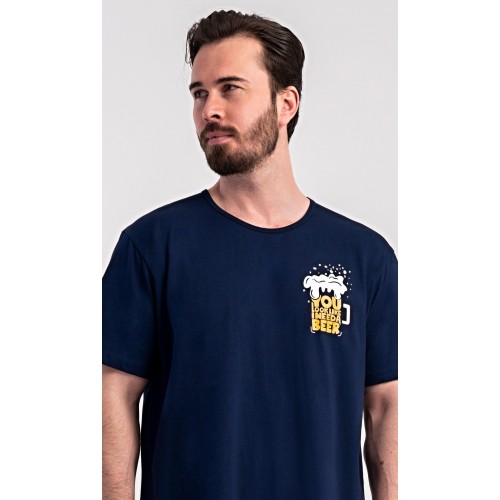 Pánská noční košile s krátkým rukávem Pivo