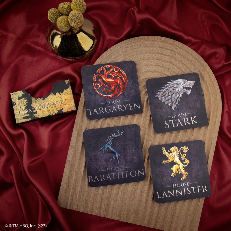 Podtácky Game of Thrones - Znaky rodů (4 ks)