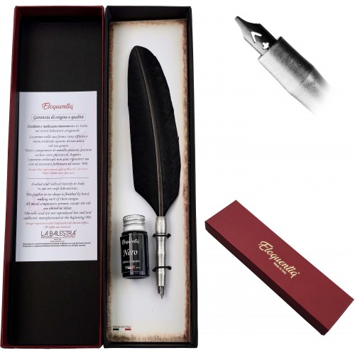 La Balestra Vintage brk s inkoustem "BLACK FEATHER" černý