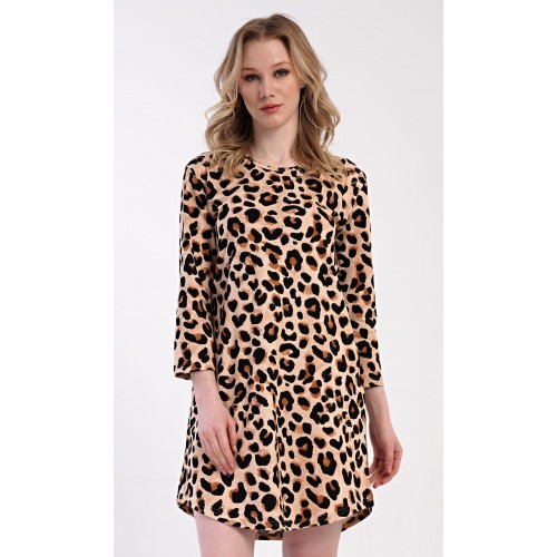 Dámské domácí šaty s tříčtvrtečním rukávem Leona