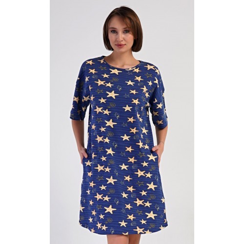 Dámské domácí šaty s krátkým rukávem Hvězdy