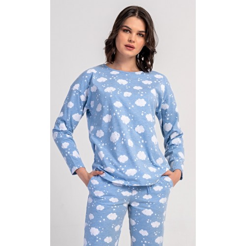 Dámské pyžamo dlouhé Obláček