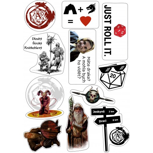 Sada samolepek Jeskyně a draci