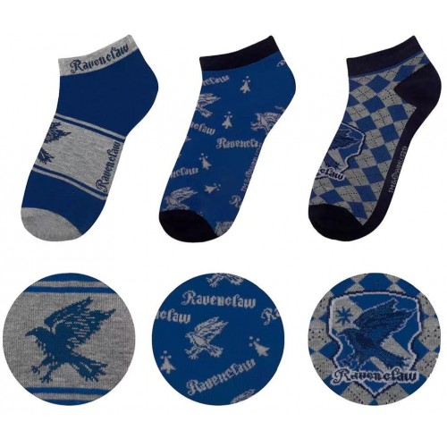 Kotníkové ponožky Harry Potter - Havraspár (3 páry)