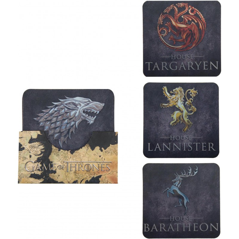 Podtácky Game of Thrones - Znaky rodů (4 ks)