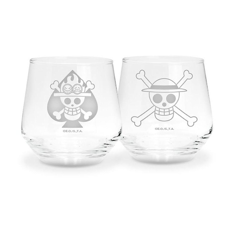 Sada sklenic One Piece - Luffy & Ace, 2 ks
