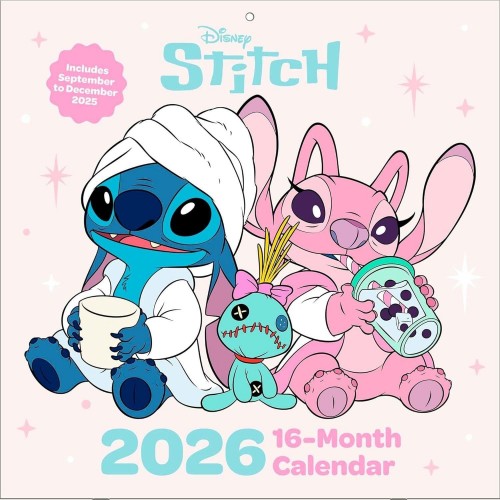 Nástěnný kalendář Lilo & Stitch 2026 (16 měsíců)