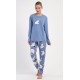 Dámské pyžamo dlouhé Méďa a tučňák