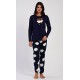 Dámské pyžamo dlouhé Méďa na obláčku