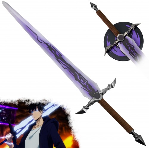 AF Masivní ocelový meč "DEMON KING'S LONGSWORD" s plaketou - Solo Leveling