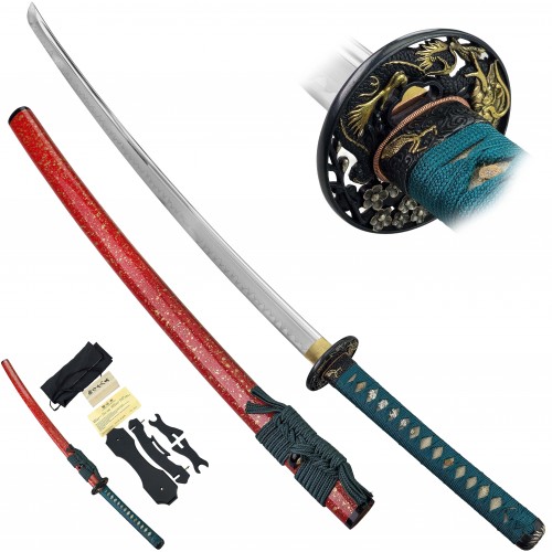 AF Luxusní katana "AKA NO SEIREI" s bohatým příslušenstvím