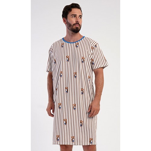 Pánská noční košile s krátkým rukávem Bear