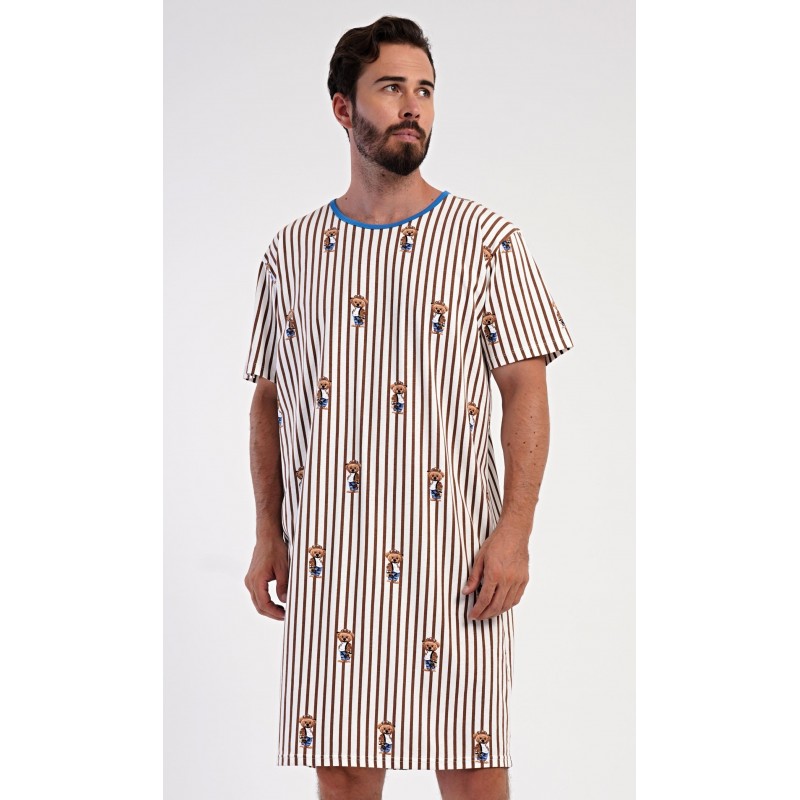 Pánská noční košile s krátkým rukávem Bear