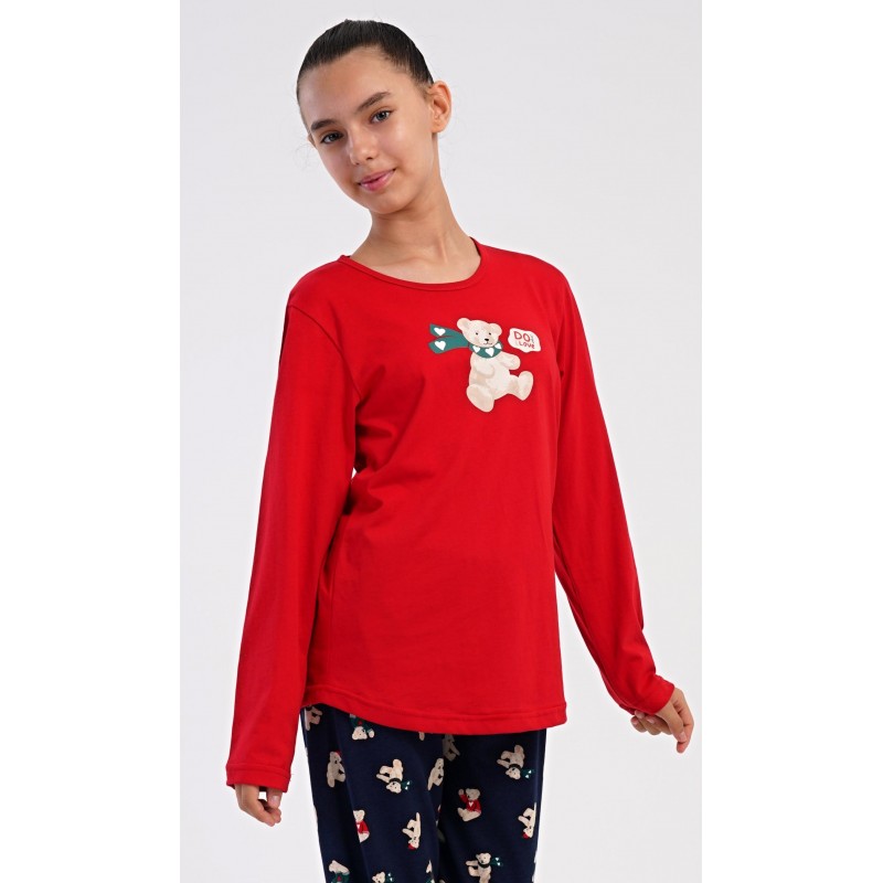 Dětské pyžamo dlouhé Méďa se šálou