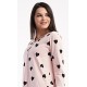 Dámská noční košile s dlouhým rukávem Srdce