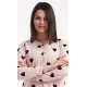 Dámská noční košile s dlouhým rukávem Srdce
