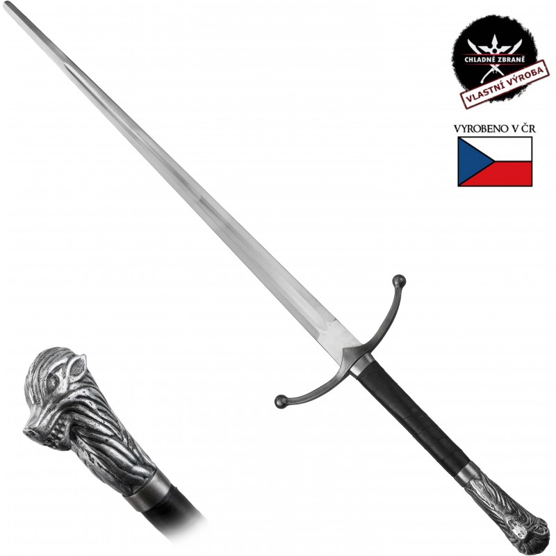 CZ Dlouhý kovaný meč "WOLF'S HEAD" na kontaktní šerm - HQ!