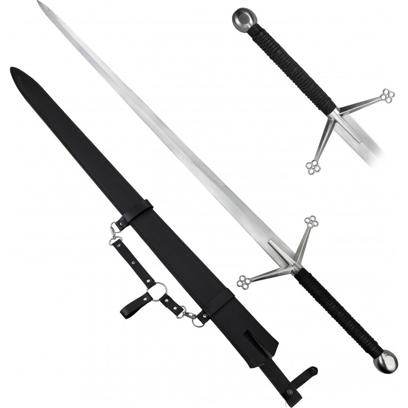 AF Ostrý ocelový meč "MIGHTY CLAYMORE" s pochvou na opasek - HQ!