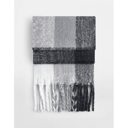 Fluffy kostkovaná šála - Zelená