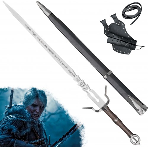 AF Ocelový meč Ciri "ZIRAEL" se závěsem na pas - Zaklínač / Witcher 4
