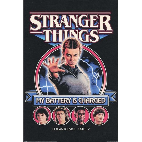 Plakát Stranger Things - My Battery Is Charged