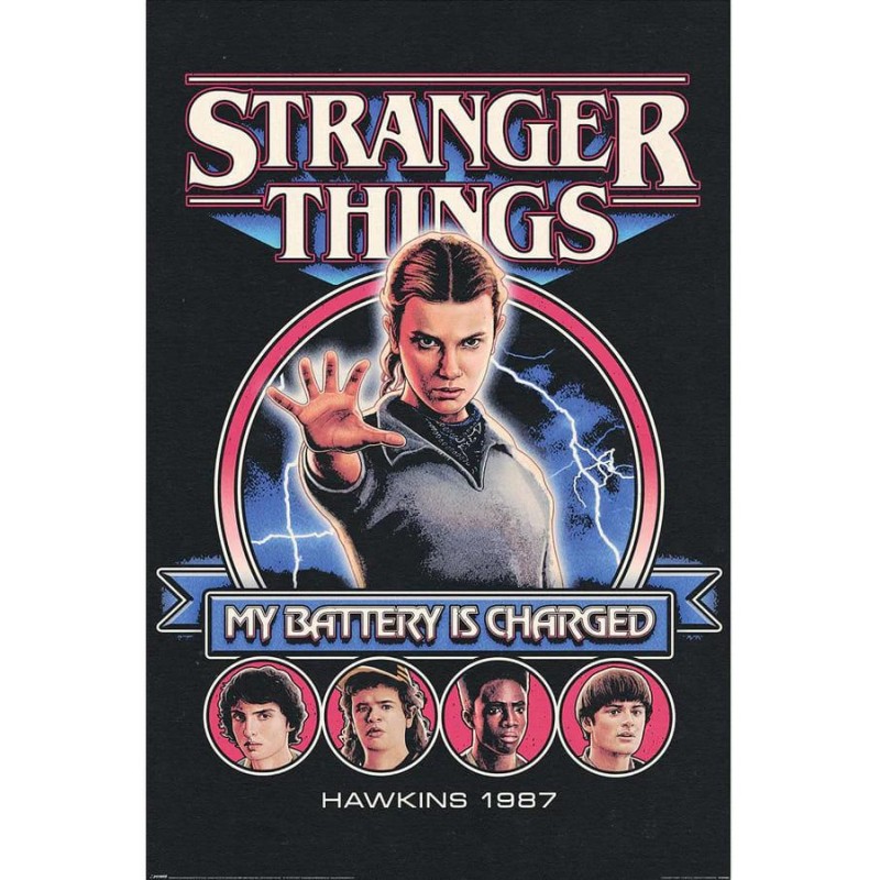 Plakát Stranger Things - My Battery Is Charged