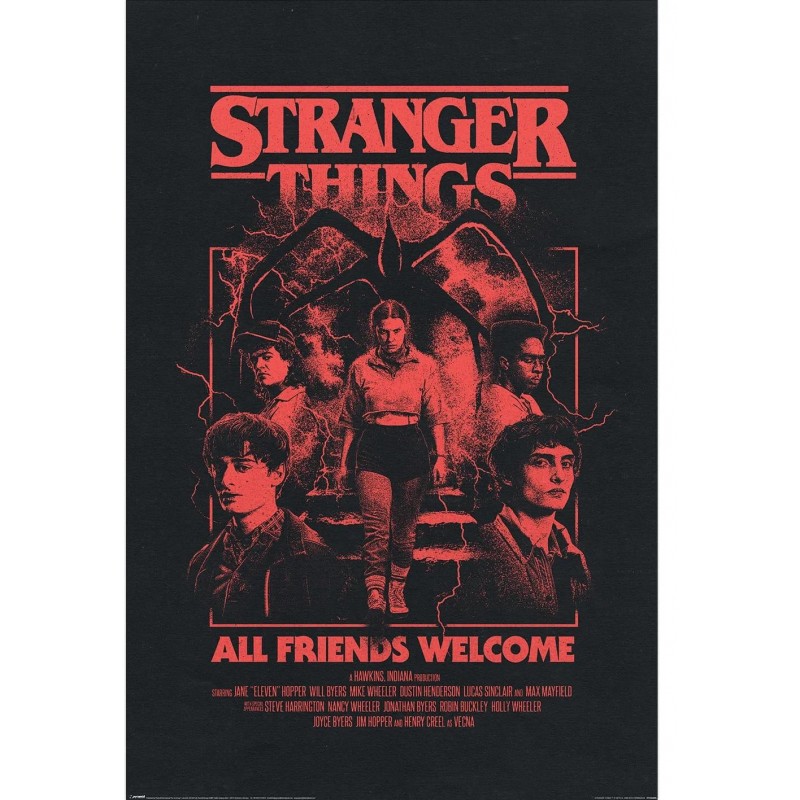 Plakát Stranger Things - All Friends Welcome