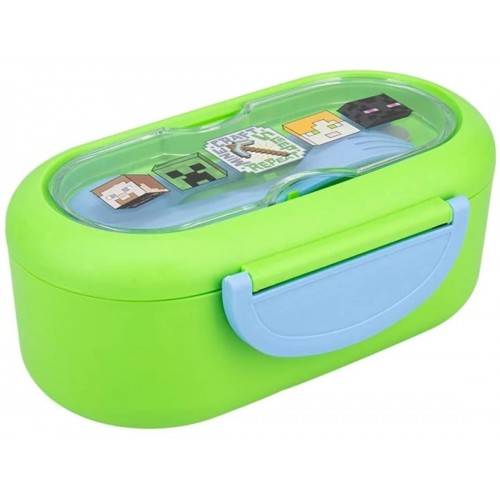 Krabička na svačinu Minecraft, s příborem a lžičkou