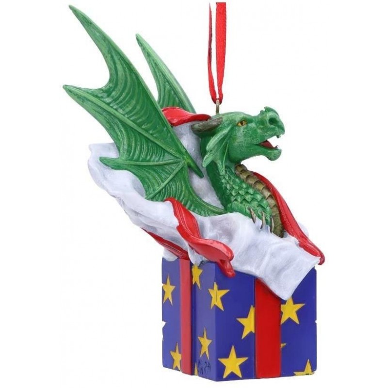 Vánoční ozdoba - Dárek s drakem