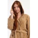 Dámský župan dlouhý s kapucí Karamelka