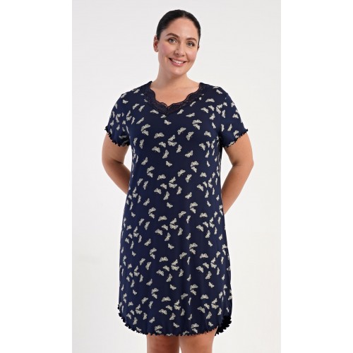 Dámská noční košile s krátkým rukávem Butterflies