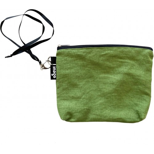 Lněná taštička s karabinou