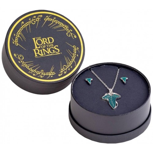Dárková sada Pán prstenů - Elfský lístek (náušnice + náhrdelník)
