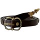 Hnědý kožený středověký opasek - mosazné zdobení