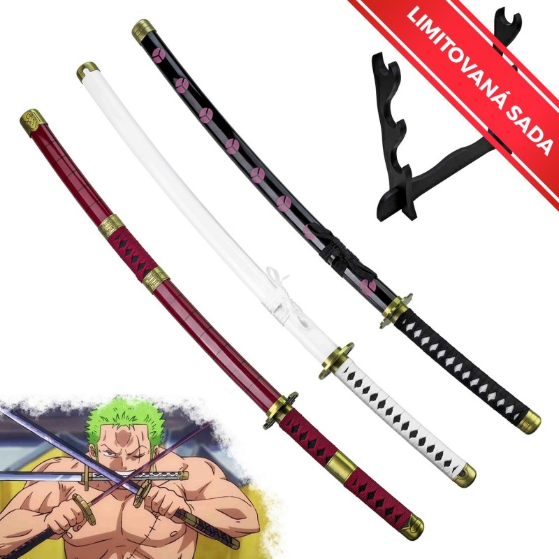 AF Limitovaná sada 3 dřevěných katan "THREE SWORDS STYLE" - One Piece