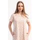 Dámské domácí šaty s krátkým rukávem Káva