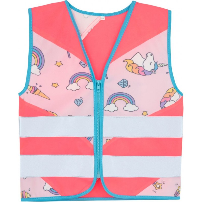 Dětská bezpečnostní vesta modrá s traktory